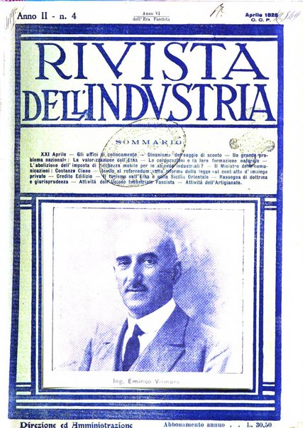 Rivista dell'industria periodico mensile dell'Unione industriale fascista