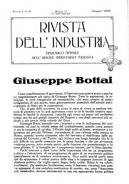 Rivista dell'industria periodico mensile dell'Unione industriale fascista