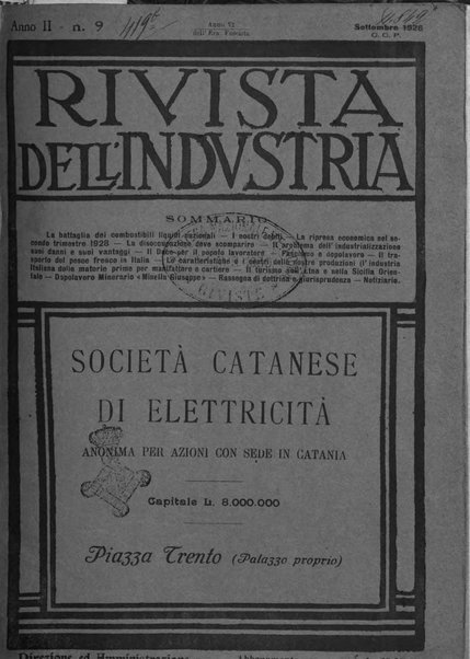 Rivista dell'industria periodico mensile dell'Unione industriale fascista