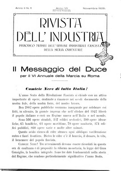 Rivista dell'industria periodico mensile dell'Unione industriale fascista