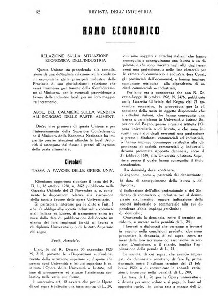 Rivista dell'industria periodico mensile dell'Unione industriale fascista