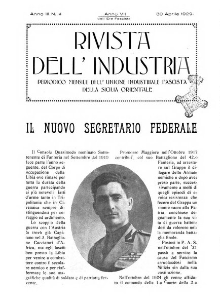 Rivista dell'industria periodico mensile dell'Unione industriale fascista