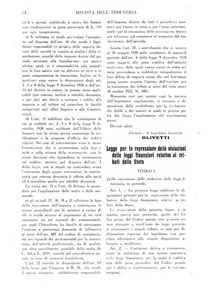 Rivista dell'industria periodico mensile dell'Unione industriale fascista