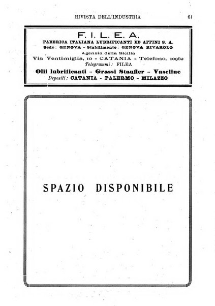 Rivista dell'industria periodico mensile dell'Unione industriale fascista