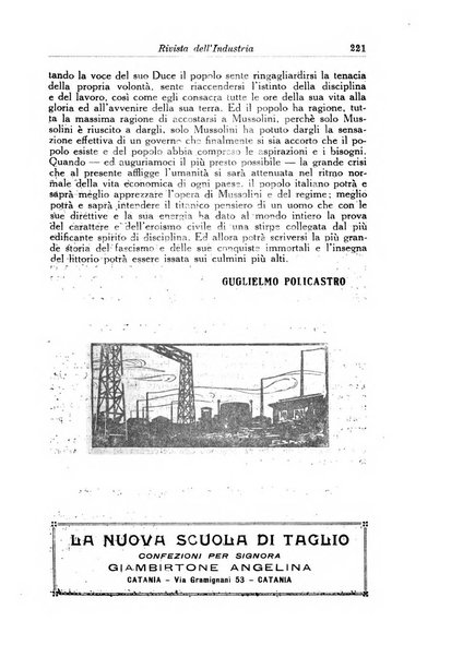 Rivista dell'industria periodico mensile dell'Unione industriale fascista