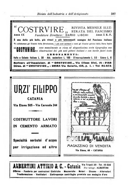 Rivista dell'industria periodico mensile dell'Unione industriale fascista