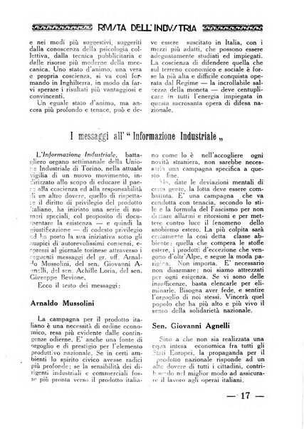 Rivista dell'industria periodico mensile dell'Unione industriale fascista