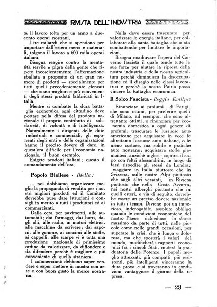 Rivista dell'industria periodico mensile dell'Unione industriale fascista