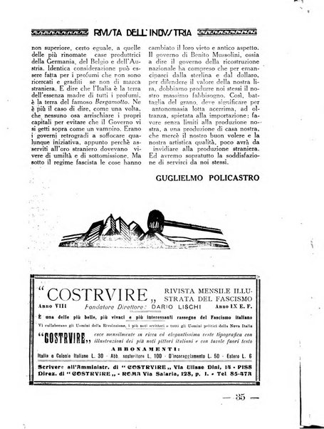 Rivista dell'industria periodico mensile dell'Unione industriale fascista