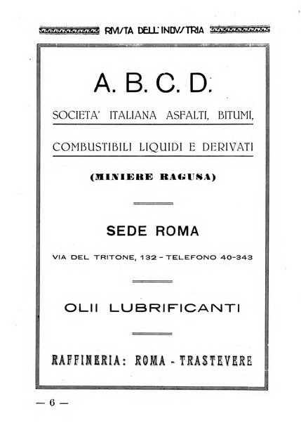 Rivista dell'industria periodico mensile dell'Unione industriale fascista