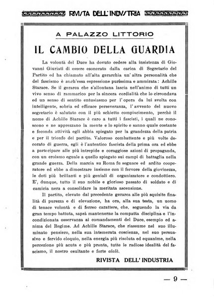 Rivista dell'industria periodico mensile dell'Unione industriale fascista