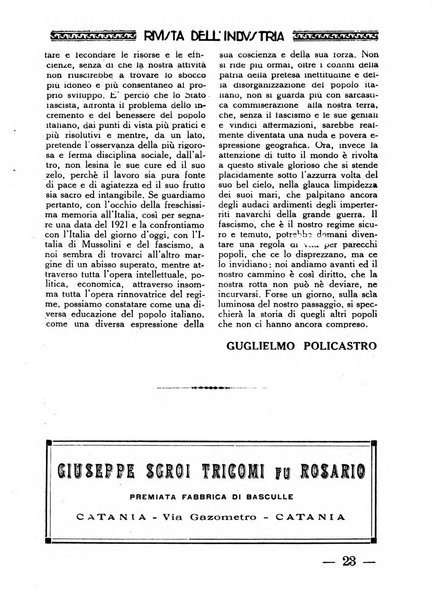 Rivista dell'industria periodico mensile dell'Unione industriale fascista