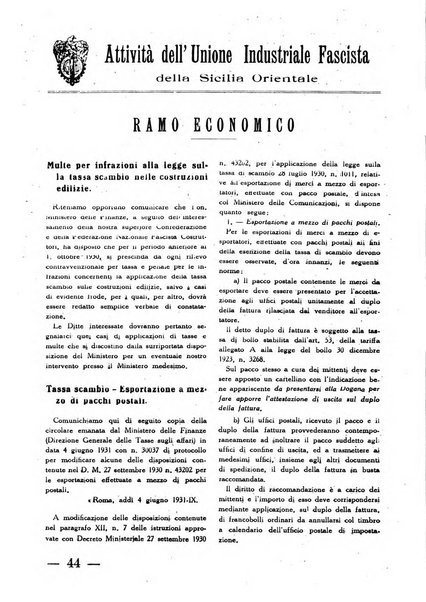 Rivista dell'industria periodico mensile dell'Unione industriale fascista