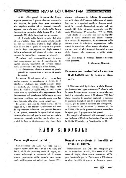 Rivista dell'industria periodico mensile dell'Unione industriale fascista