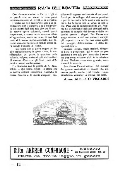 Rivista dell'industria periodico mensile dell'Unione industriale fascista