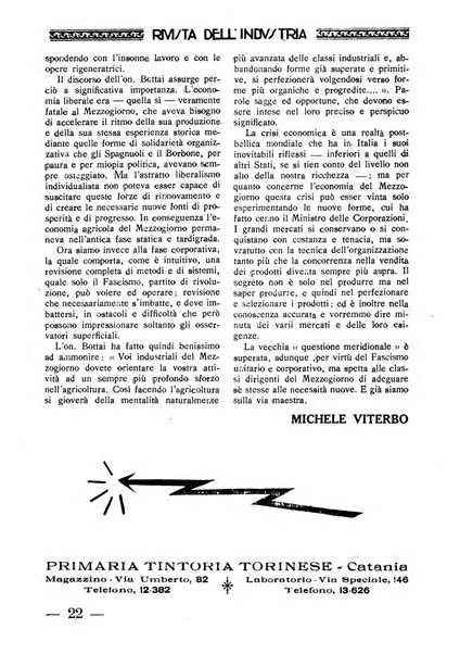 Rivista dell'industria periodico mensile dell'Unione industriale fascista