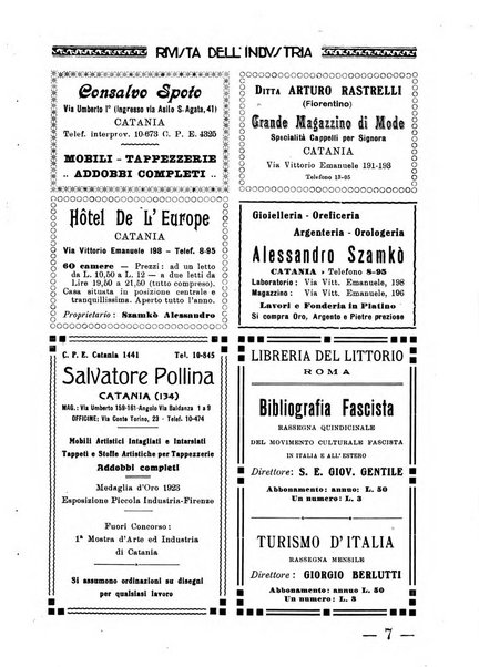 Rivista dell'industria periodico mensile dell'Unione industriale fascista