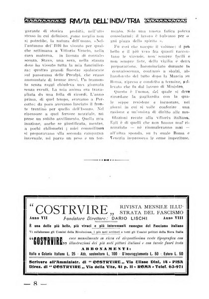 Rivista dell'industria periodico mensile dell'Unione industriale fascista