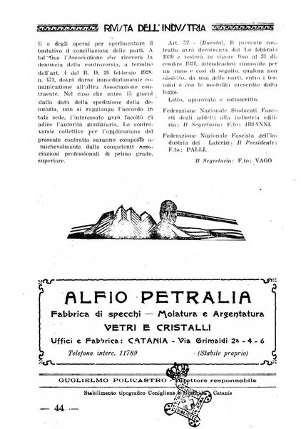 Rivista dell'industria periodico mensile dell'Unione industriale fascista