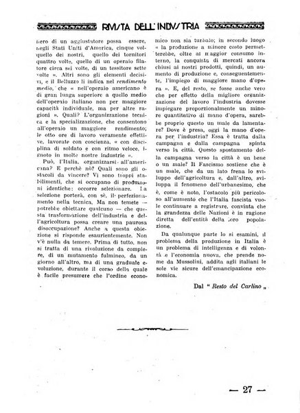 Rivista dell'industria periodico mensile dell'Unione industriale fascista