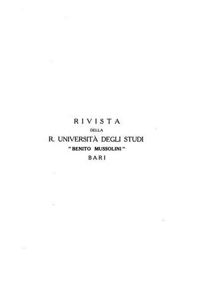 Rivista della r. Università degli studi Benito Mussolini Bari