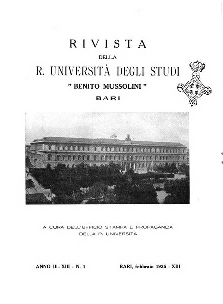 Rivista della r. Università degli studi Benito Mussolini Bari