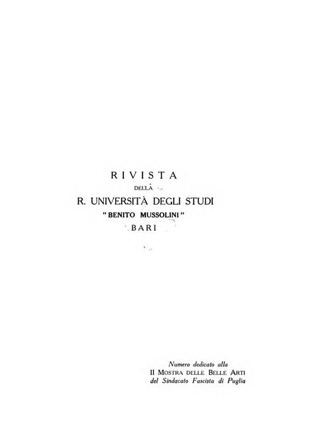 Rivista della r. Università degli studi Benito Mussolini Bari