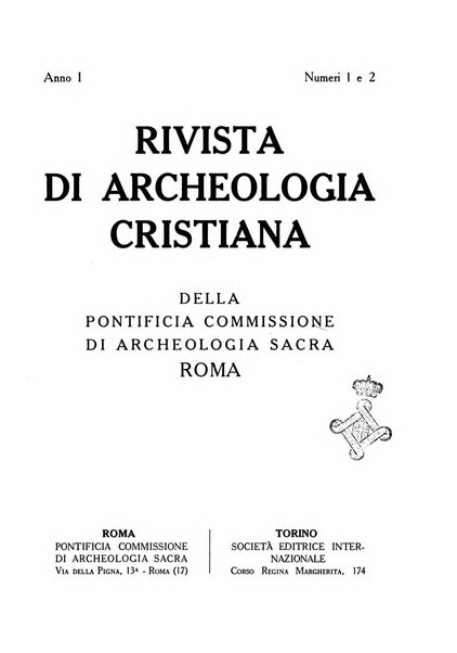 Rivista di archeologia cristiana della Pontificia Commissione di archeologia sacra