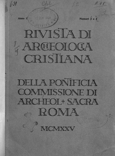 Rivista di archeologia cristiana della Pontificia Commissione di archeologia sacra