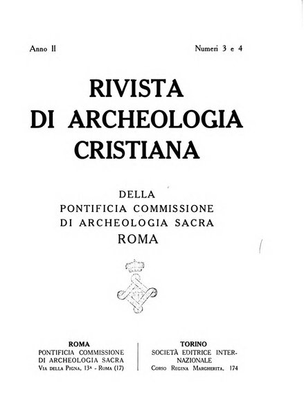 Rivista di archeologia cristiana della Pontificia Commissione di archeologia sacra