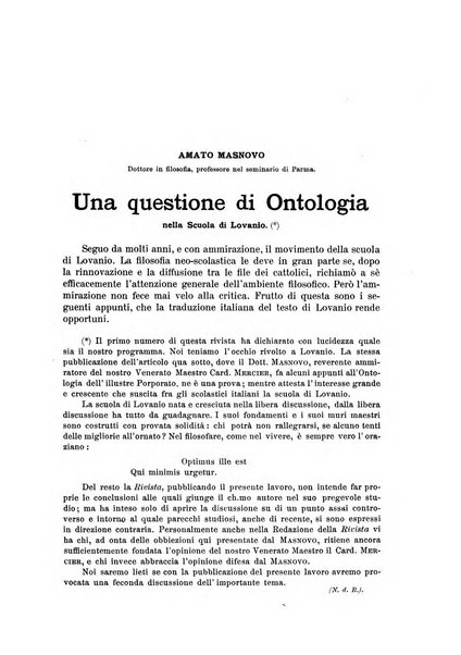 Rivista di filosofia neo-scolastica