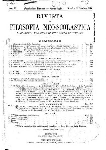 Rivista di filosofia neo-scolastica