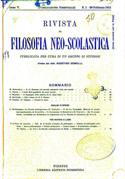 Rivista di filosofia neo-scolastica