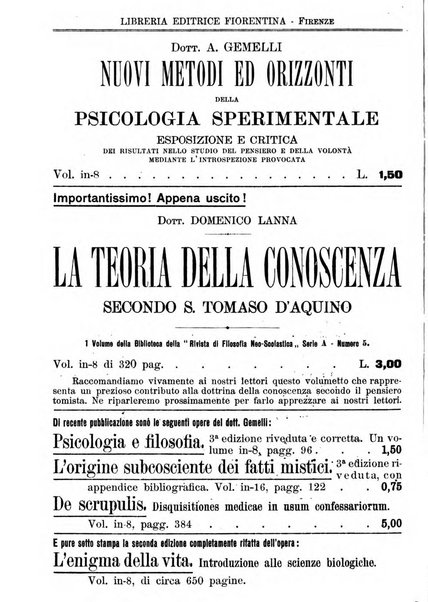 Rivista di filosofia neo-scolastica