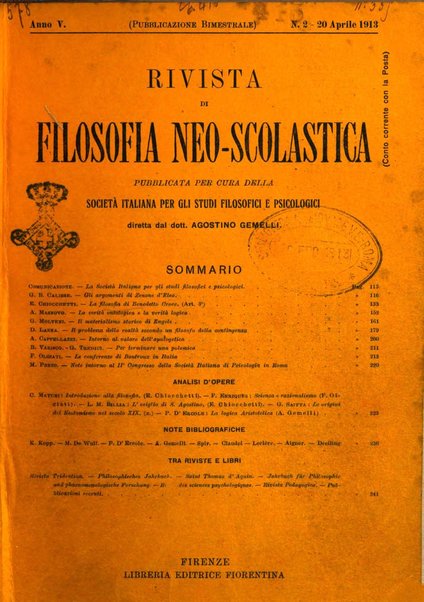 Rivista di filosofia neo-scolastica