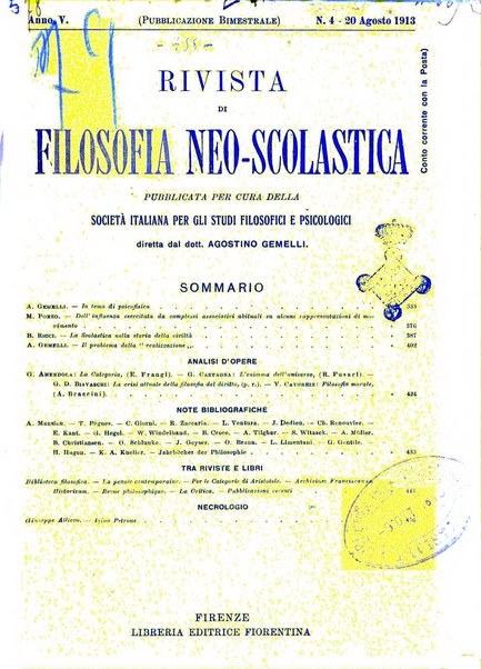 Rivista di filosofia neo-scolastica