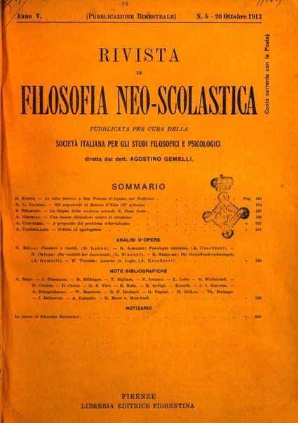 Rivista di filosofia neo-scolastica