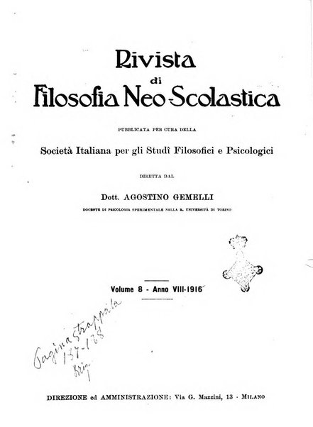 Rivista di filosofia neo-scolastica