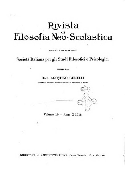 Rivista di filosofia neo-scolastica