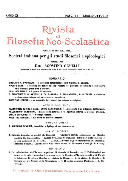 Rivista di filosofia neo-scolastica