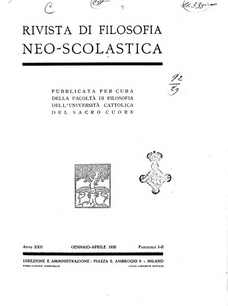 Rivista di filosofia neo-scolastica