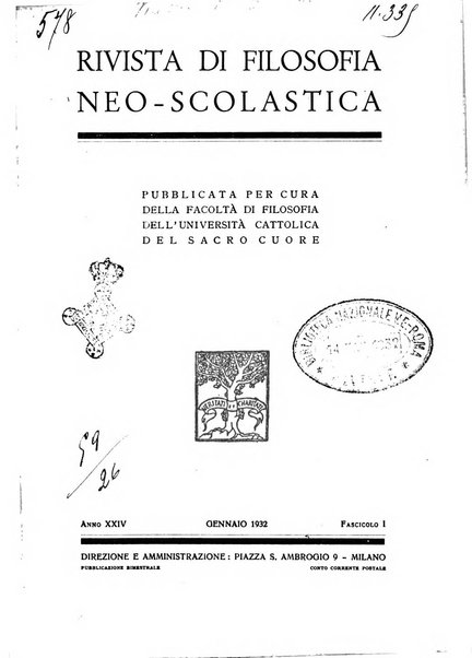 Rivista di filosofia neo-scolastica