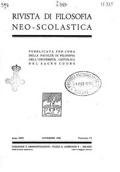 Rivista di filosofia neo-scolastica