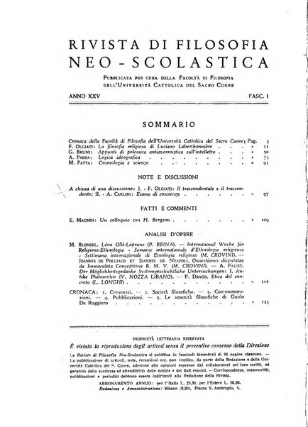 Rivista di filosofia neo-scolastica