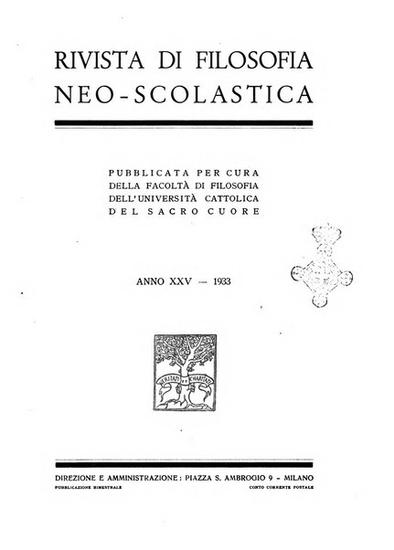 Rivista di filosofia neo-scolastica