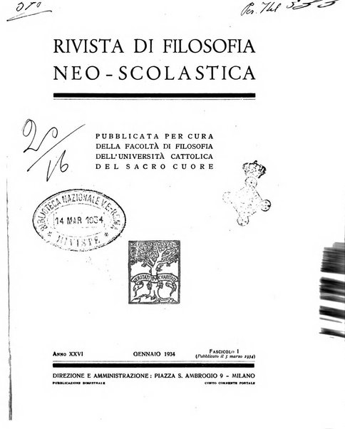 Rivista di filosofia neo-scolastica