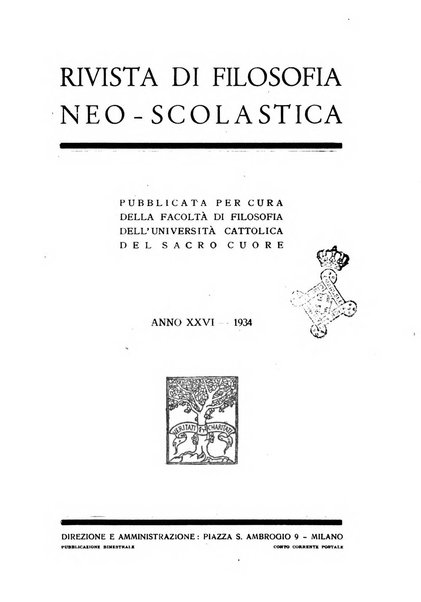 Rivista di filosofia neo-scolastica