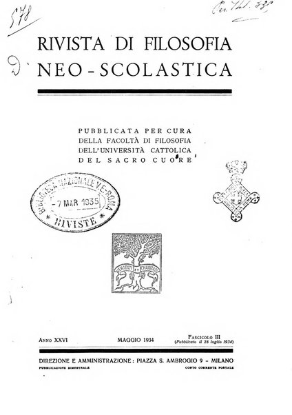 Rivista di filosofia neo-scolastica