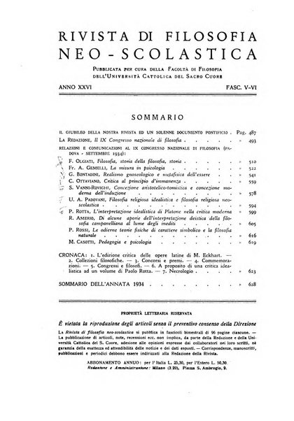 Rivista di filosofia neo-scolastica