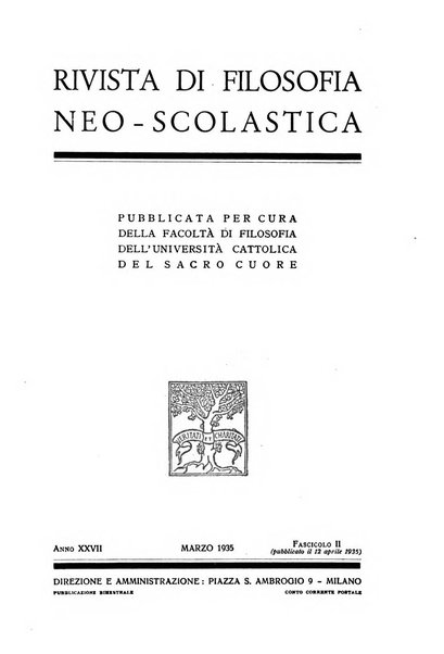 Rivista di filosofia neo-scolastica